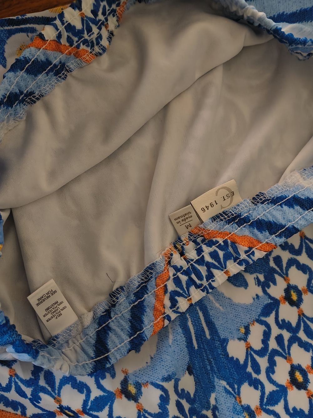 Women's Blue Floral Print Skirt - Lightweight Summer Style